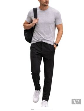 Public Rec Pants 36 x 30 Black Joggers Performance Stretch Drawstring